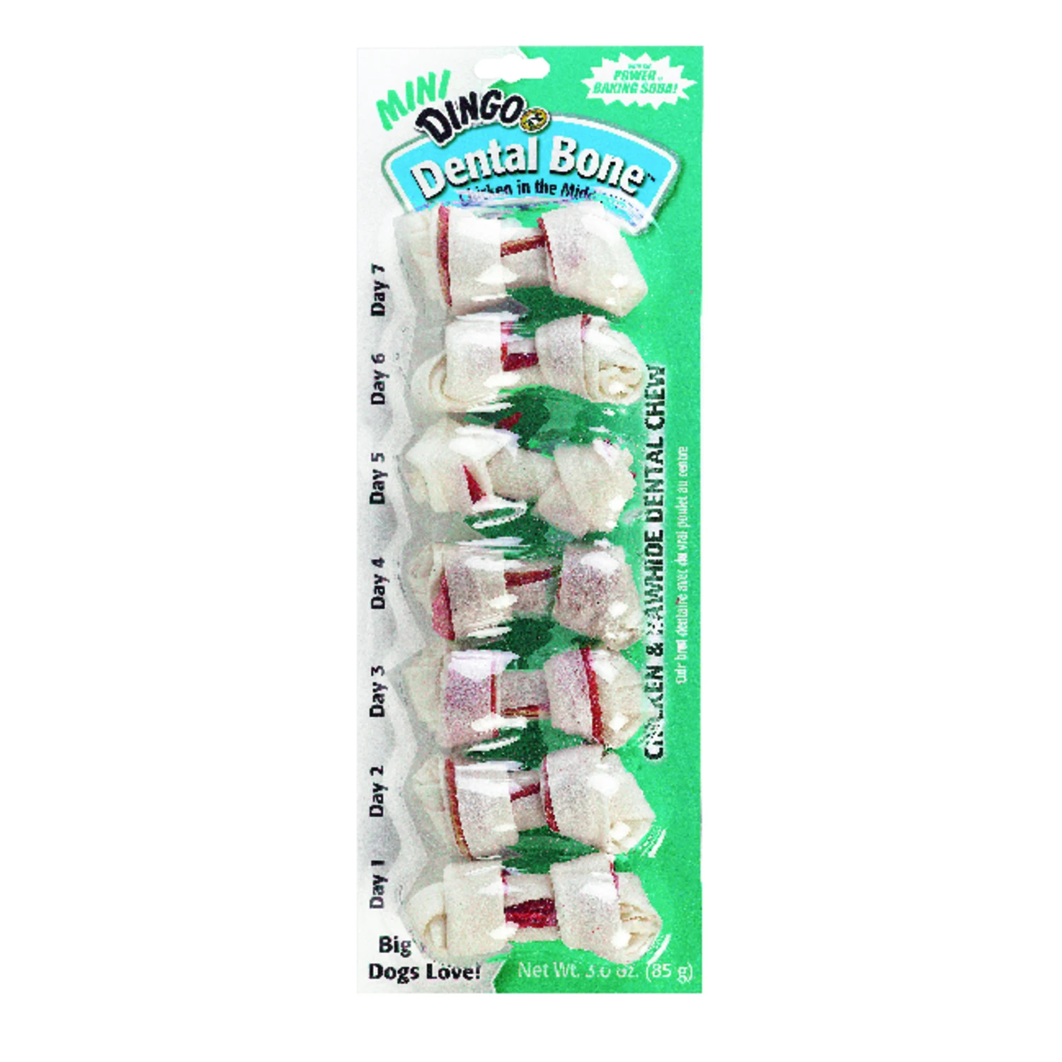 Dingo Mini Dental Treat Small Adult Rawhide Bone Chicken 2.5 in. L 7 pk