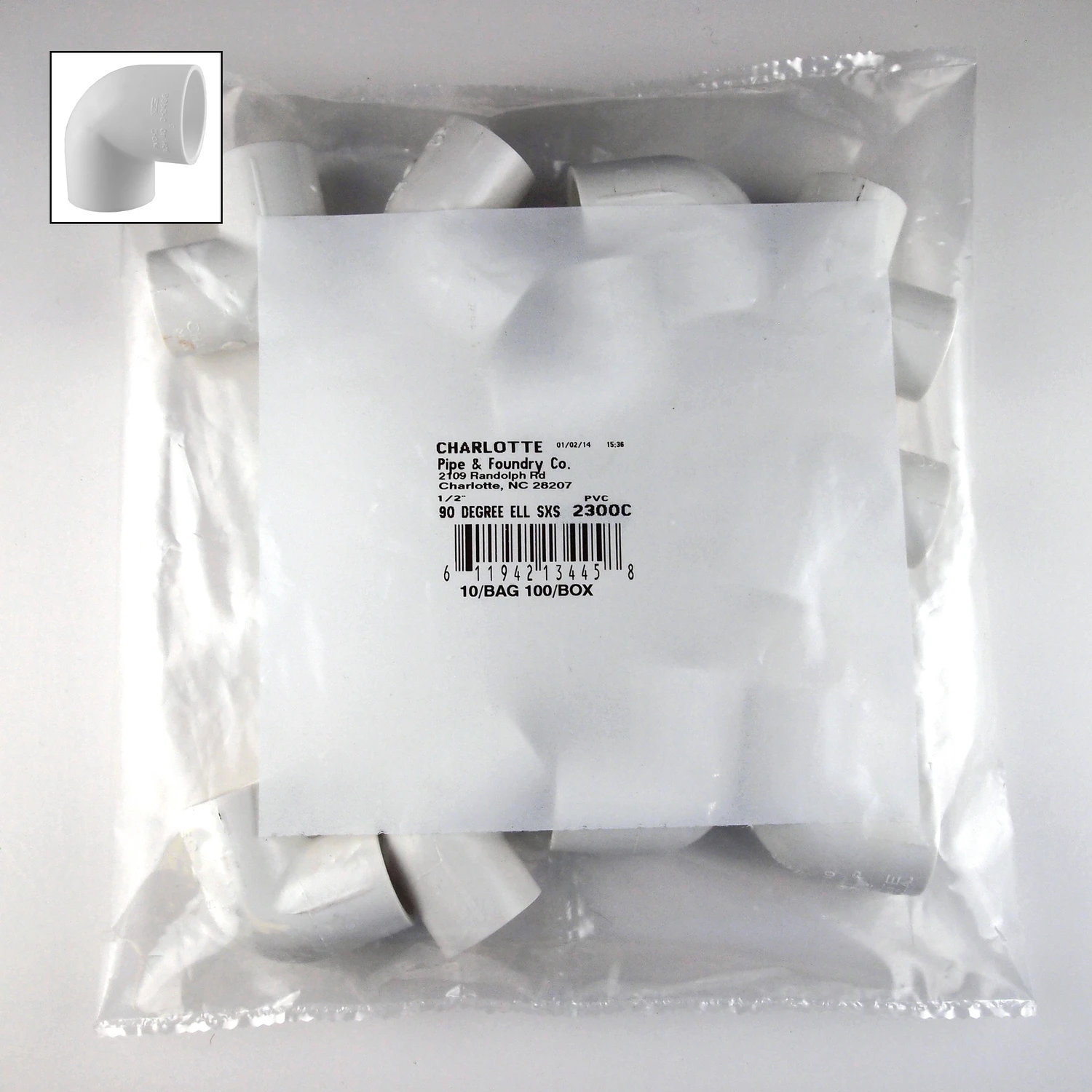 Schedule 40 PVC 90-Degree Pipe Elbow, 1/2 In., 10-Pack