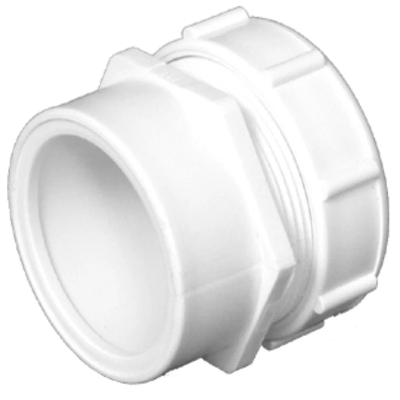 Schedule 40 DWV PVC Male Trap Adapter, S x SJ, White, 1-1/2 x 1-1/2 In.