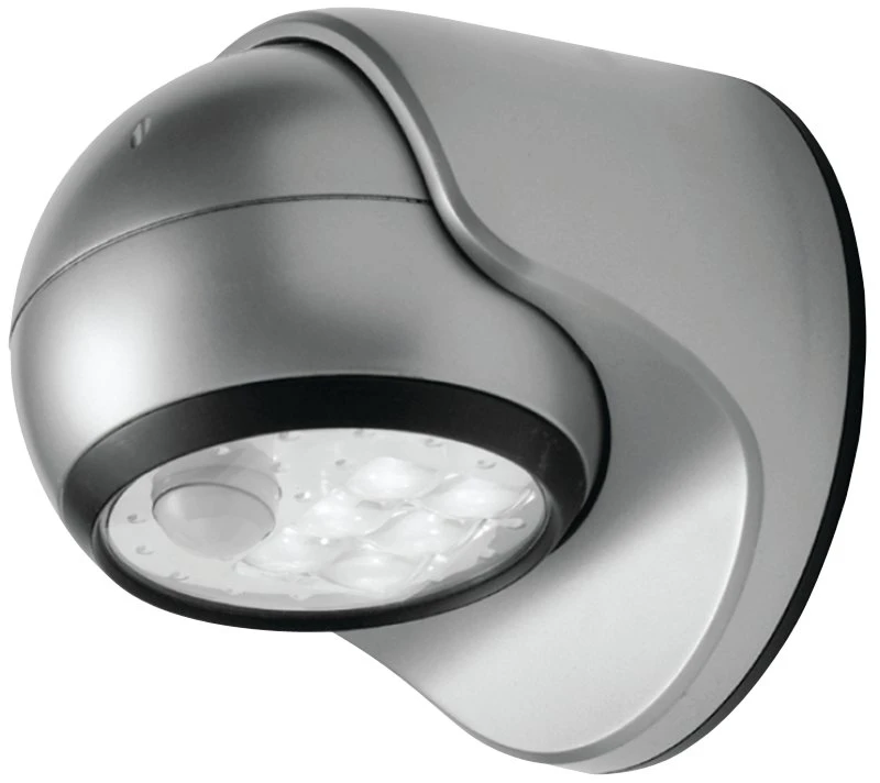 Led Motion-activated Porch Light, Wireless, 6 Led, Adjustable, Silver