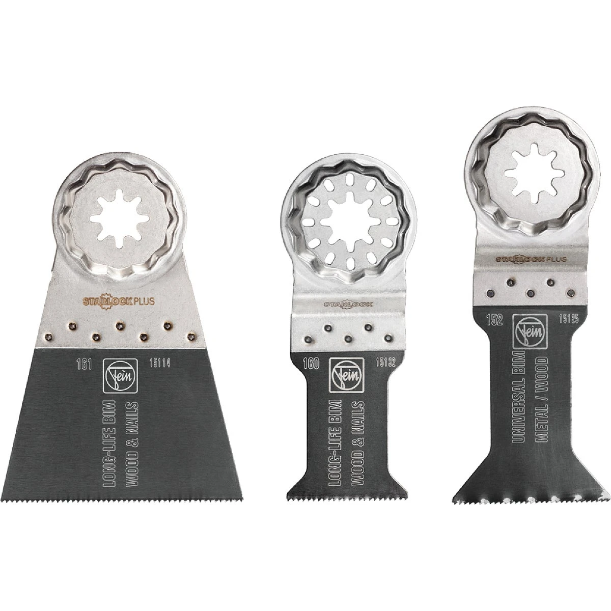 Fein StarlockPlus 1-3/8 1-3/4 2-9/16 in. X 3.8 in. L Bi-Metal E-Cut Saw Blade Set 3 pk