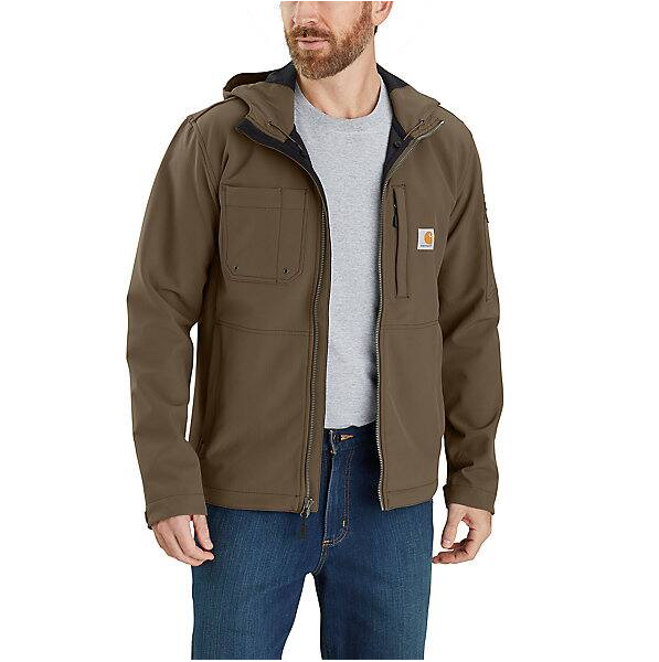 Rain Defender Relaxed Fit Midweight Softshell Hooded Jacket - Small - Tarmac