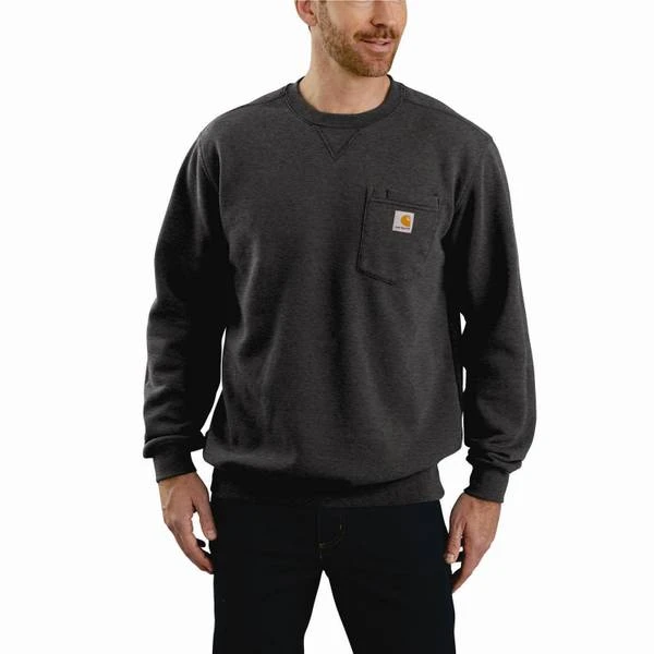 Men's Loose Fit Midweight Crewneck Pocket Sweatshirt - Xxl Regular - Carbon Heather