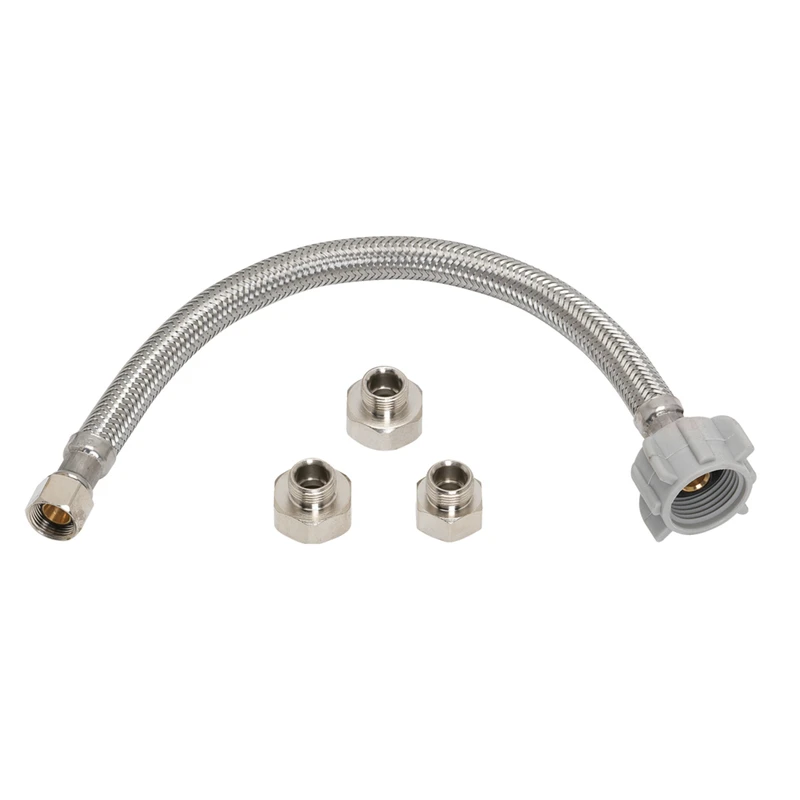 12 In. Braided Stainless Steel Toilet Supply Line, 3/8 In. Compression X 7/8 In. Ballcock