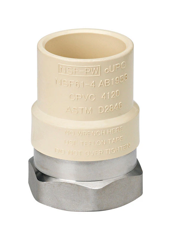 CPVC Transition Adapter, Stainless Steel, 3/4 In. FIP
