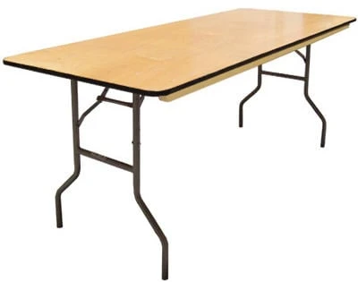 Folding Table with Plywood Top, 30 Inches by 6 Feet, Portable and Durable