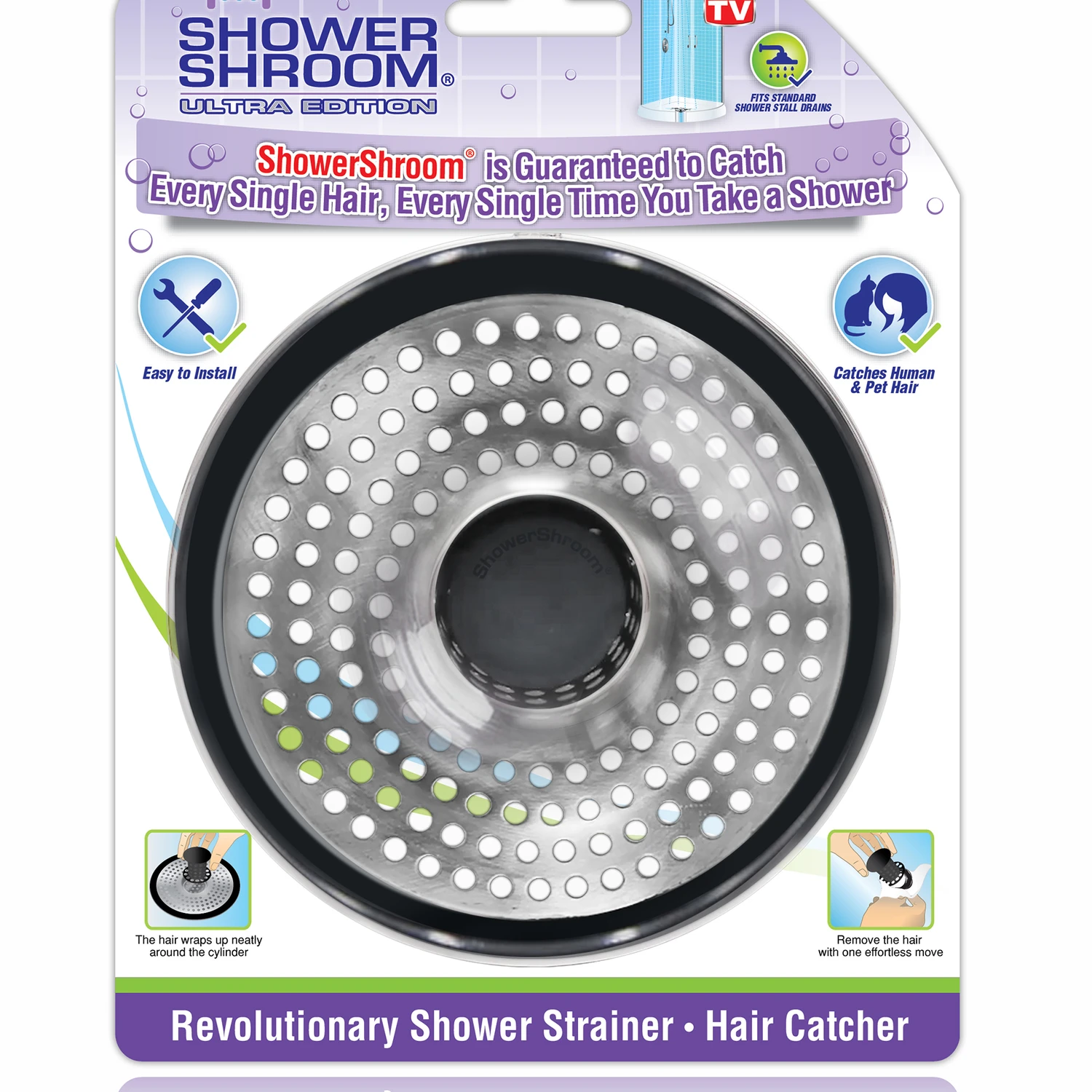 Ultra Edition Brushed Stainless Steel Drain Protector For Showers