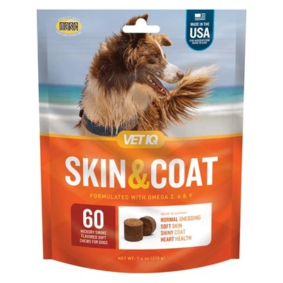 Skin & Coat Dog Soft Chews, Hickory Smoke Flavor, 90 Count, 11.1 Oz.