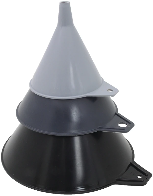 Three Piece Plastic Funnel Set with Various Sizes for Easy Pouring