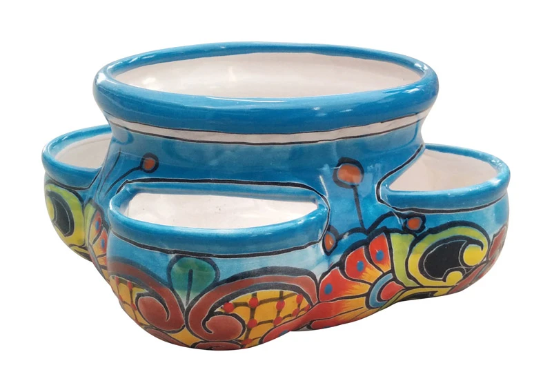 Pocket Planter, Hand-Painted Pottery, 9 x 5 In.