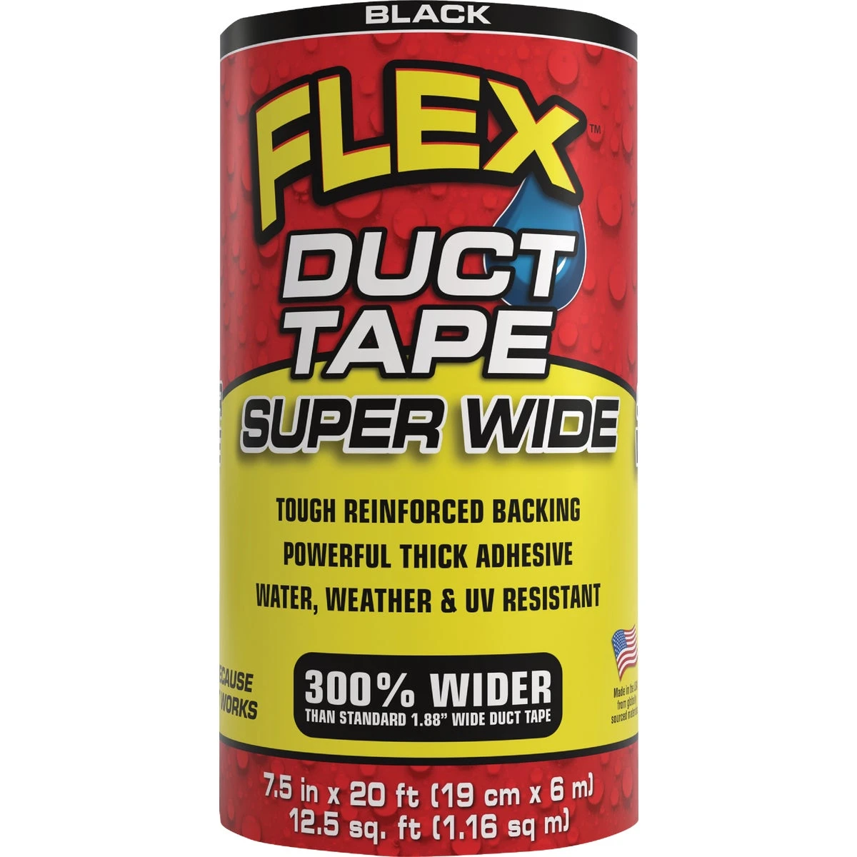Flex Super Wide 7.5 In. X 20 Ft. Black Duct Tape - Heavy Duty Adhesive
