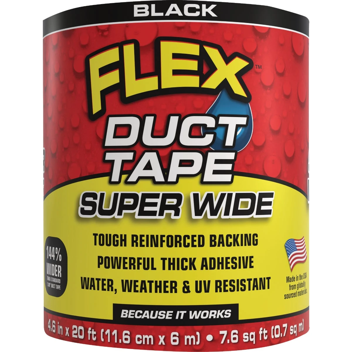 Flex Super Wide Black Duct Tape 4.5 In. X 20 Ft. With Tough Adhesive