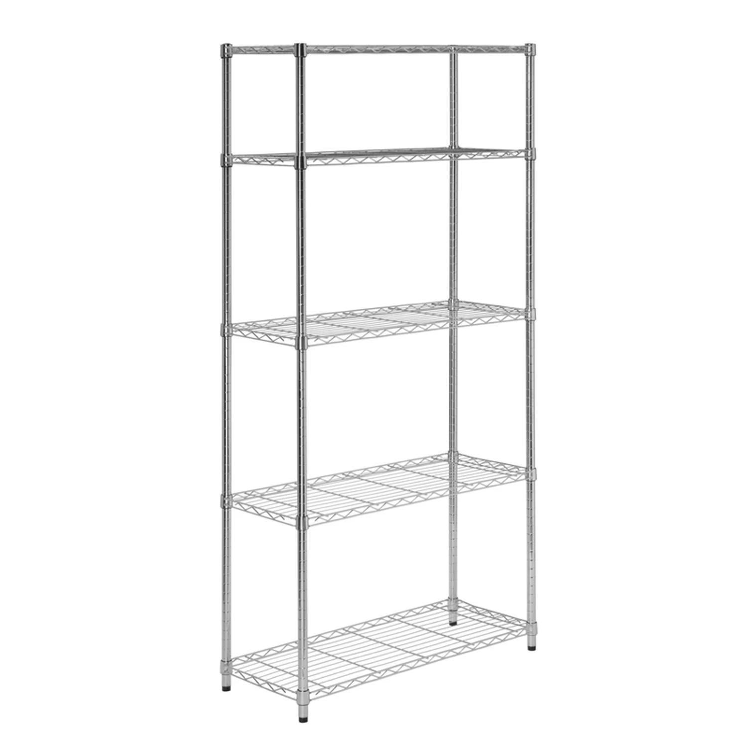 5-tier Chrome Stainless Steel Shelving Unit 72 In. H X 36 In. W X 14 In. D
