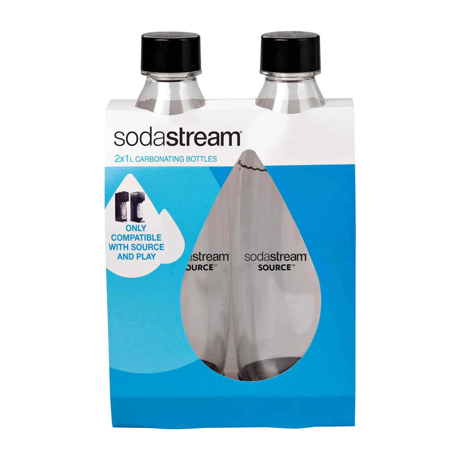1-Liter Carbonating Diswasher Safe Bottles, 2-Pk.