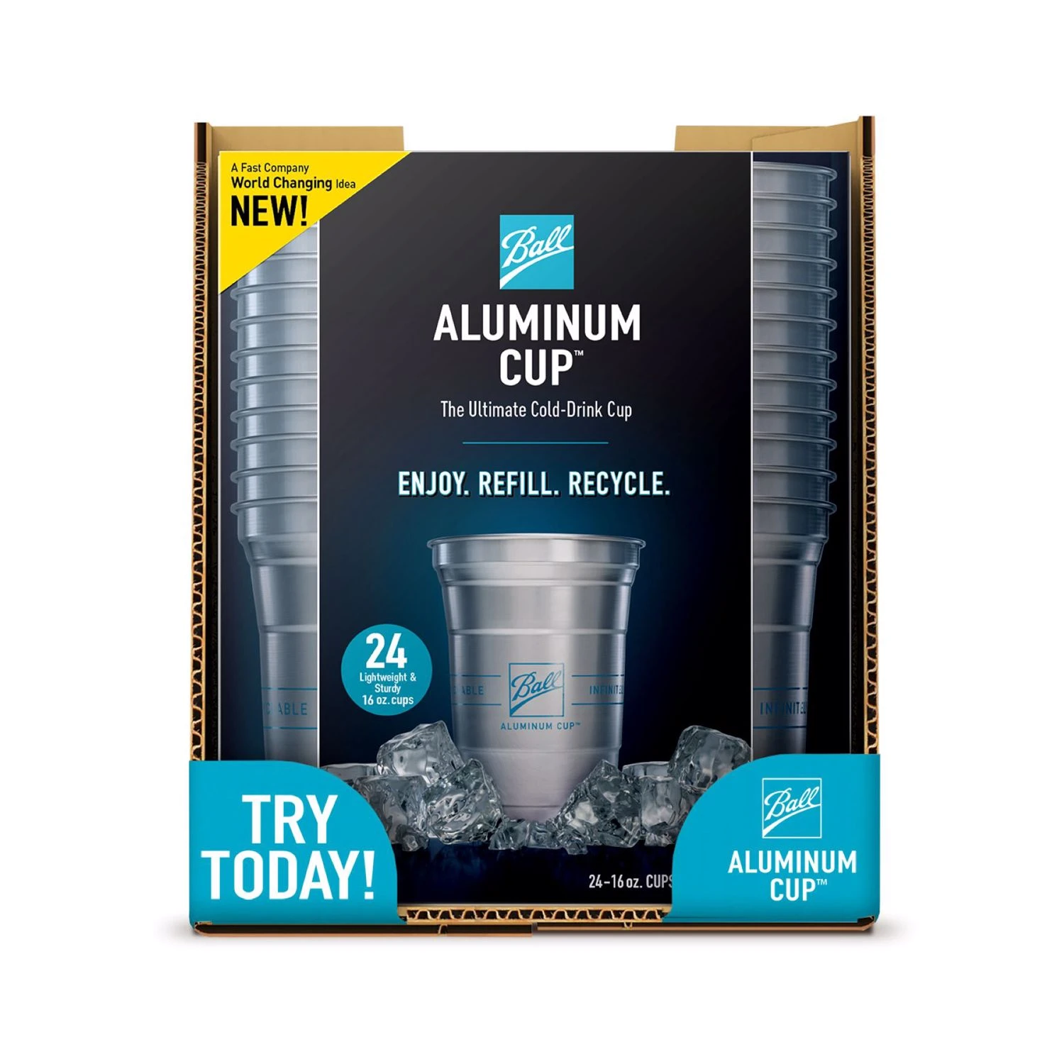 Aluminum Cold-Drink Cups, 16-oz., 24-Pk.