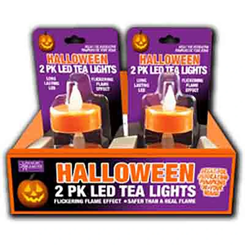 Halloween Tea Lights, Flickering Flame, 2-Pk.