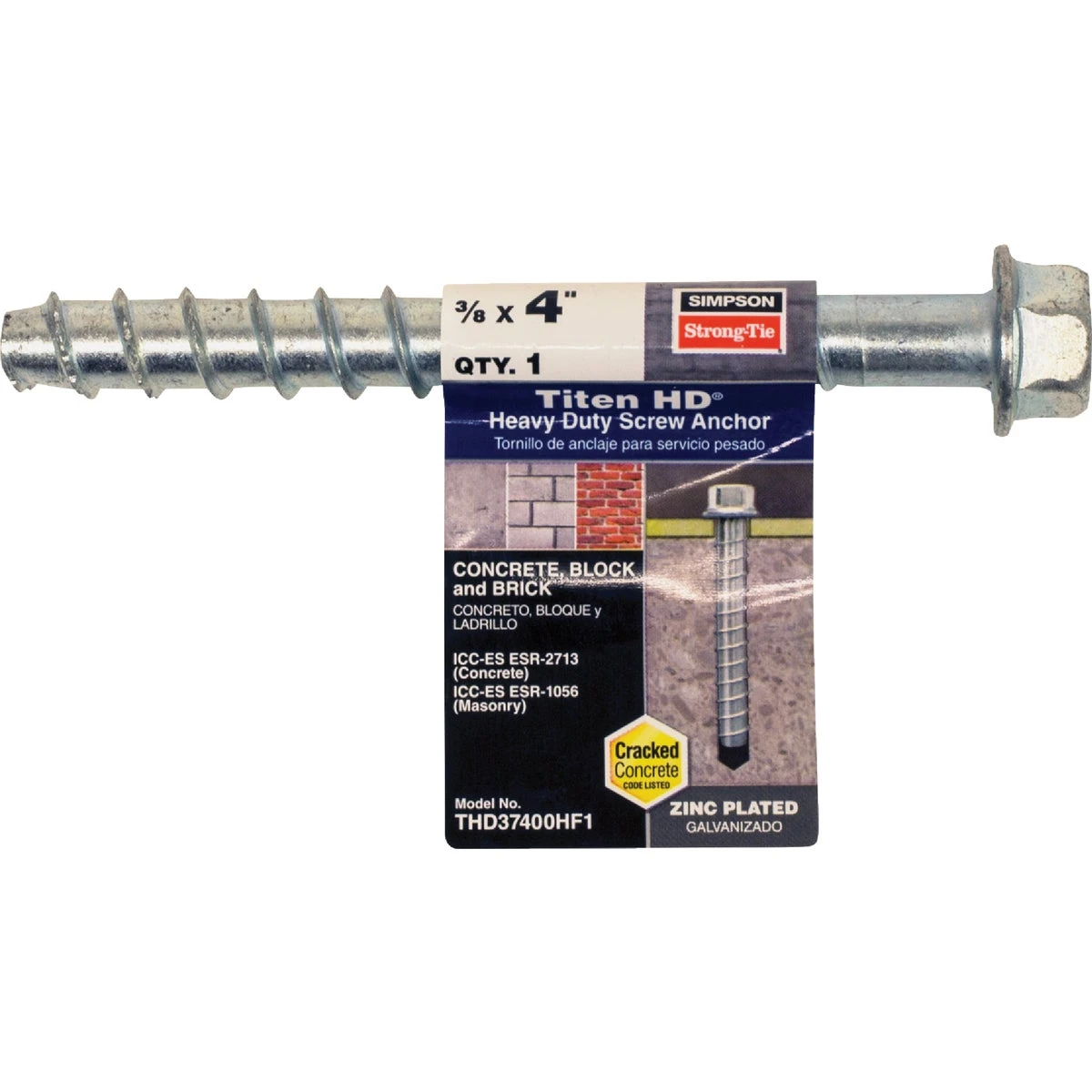 Titen Hd 3/8 In. X 4 In. Heavy-duty Screw Anchor - Zinc-plated