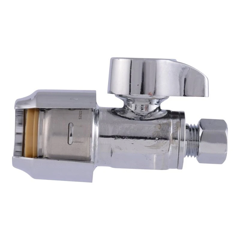 1/2 In. X 1/4 In. Compression Brass Straight Stop Valve Ur23337