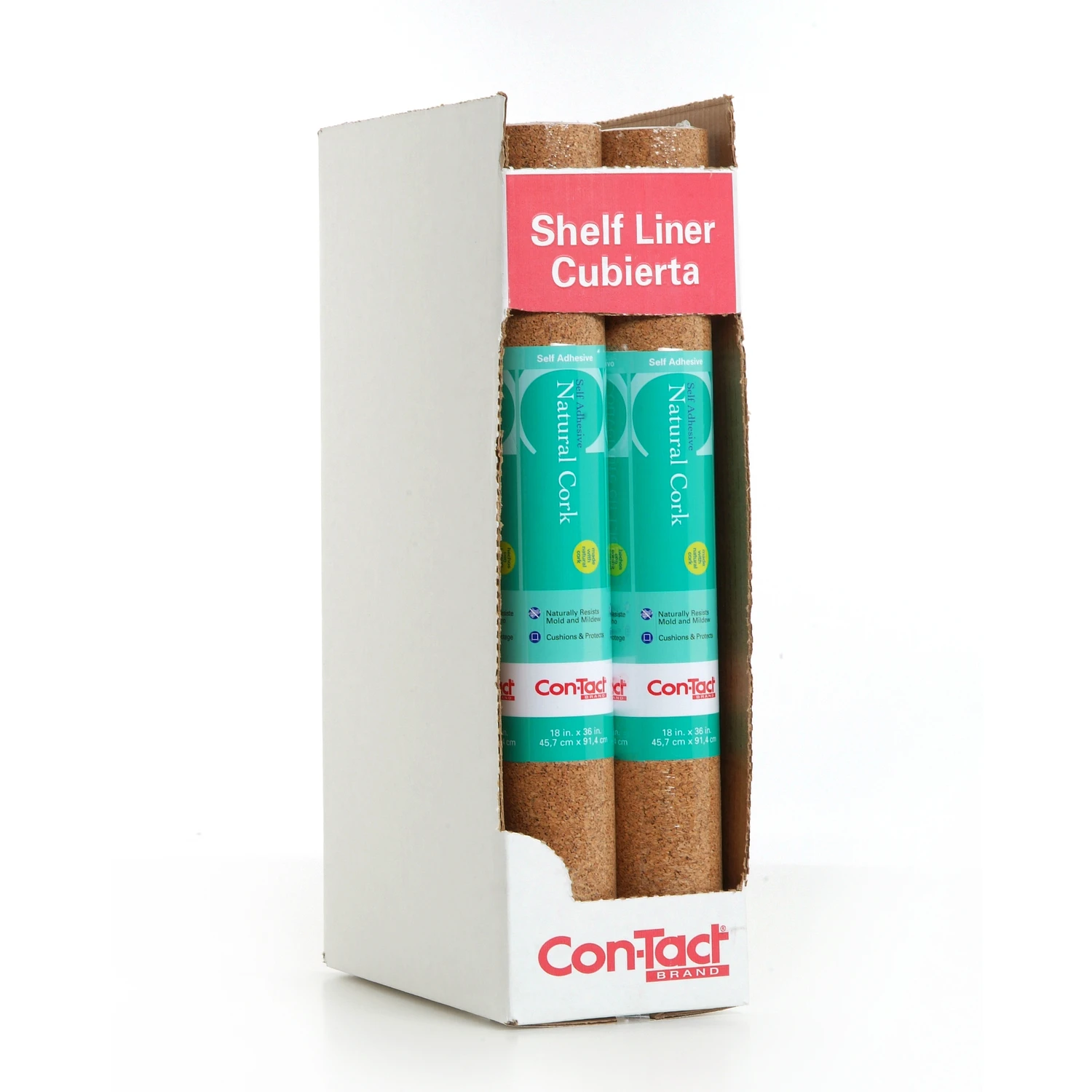 18 In. X 4 Ft. Self-adhesive Cork Shelf Liner For Home And Office