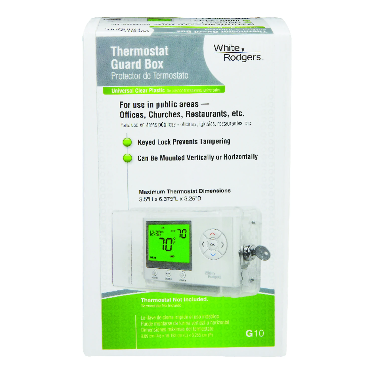 G10 Clear Thermostat Guard With Keyed Lock, 6-3/8 In. X 3-1/2 In.