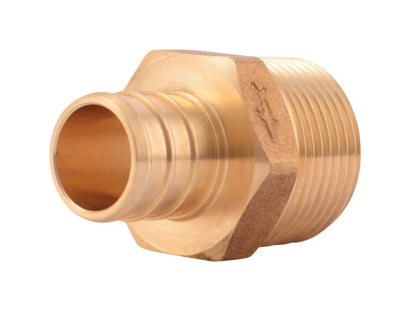 Brass Barb Pex Pipe Insert Adapter, Lead-Free, 3/4 In. MPT, 25-Pk.