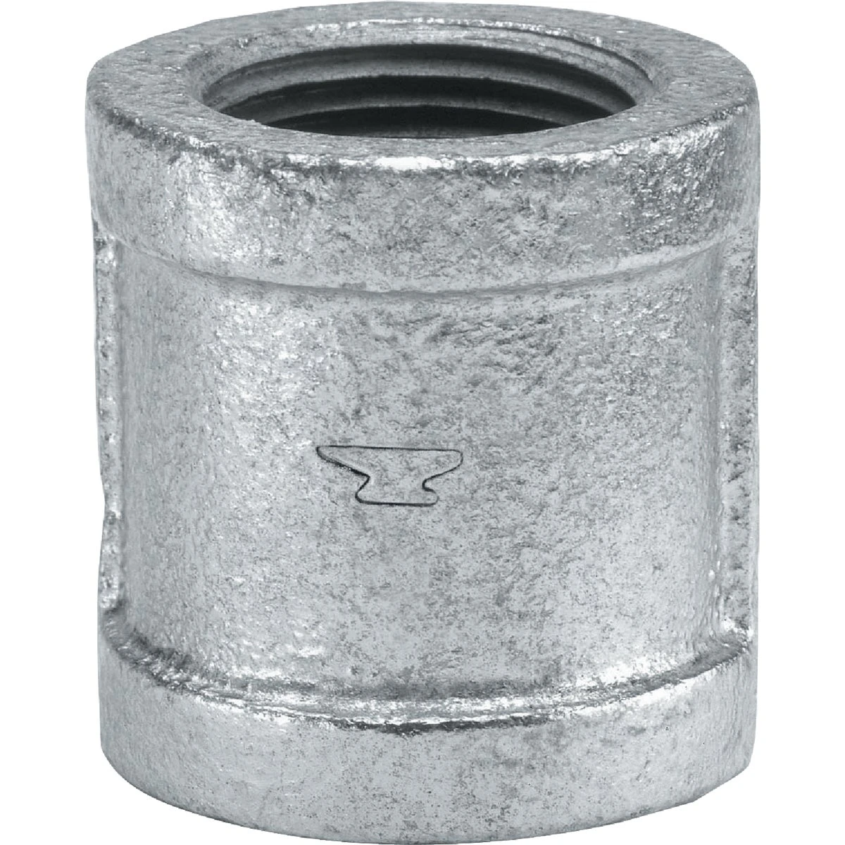 Galvanized Malleable Iron Pipe Coupling, Right Hand Thread, 2 Inch Size