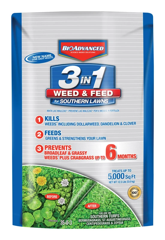 3-in-1 Weed And Feed For Southern Lawns 12.5 Lb Fertilizer 35-0-3