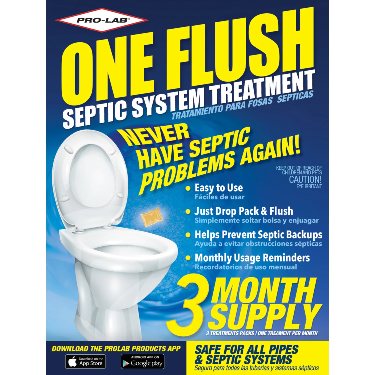 Pro-Lab One Flush No Scent Septic & Plumbing Treatment 8 oz. Stick