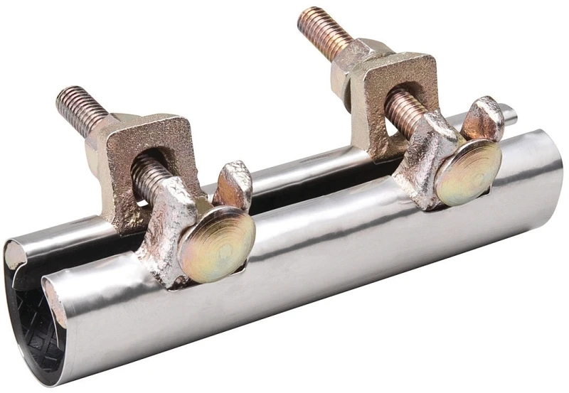 3/4 In. Galvanized 430 Stainless Steel Pipe Repair Clamp - 2 Bolt Design