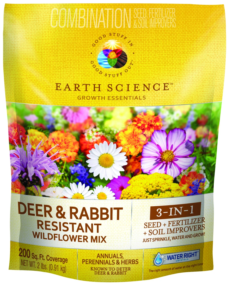 Deer & Rabbit Resistant Wildflower Mix, 2 Lb - 200 Sq. Ft. Coverage