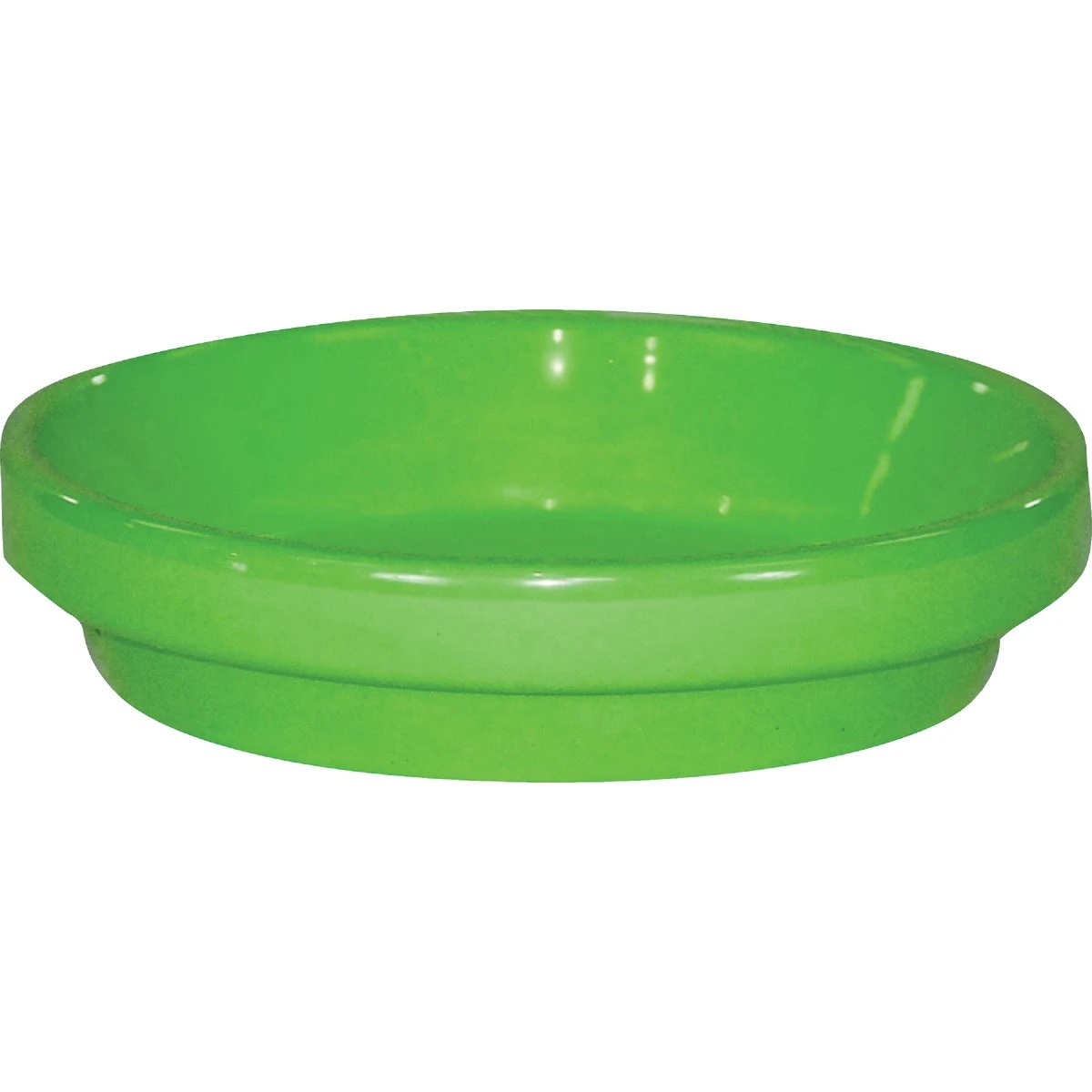 Flower Pot, Bright Green Ceramic, 3.75 x .5 In.