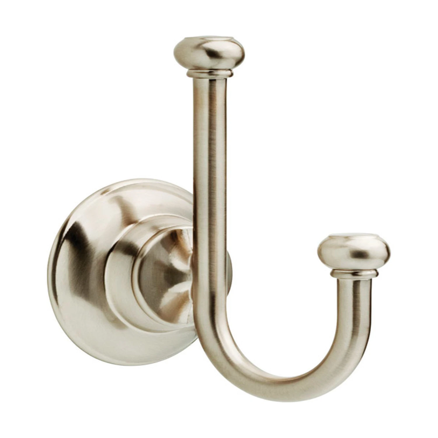 Porter Collection Double Robe Hook in Brushed Nickel Finish