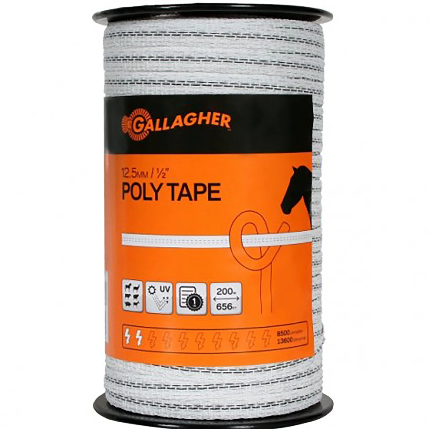 Poly Tape Green/white 1/2" X 656' For Electric Fencing