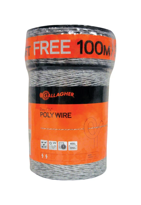 1/16" X 1,320' Electric Fence Poly Wire - Ultra White