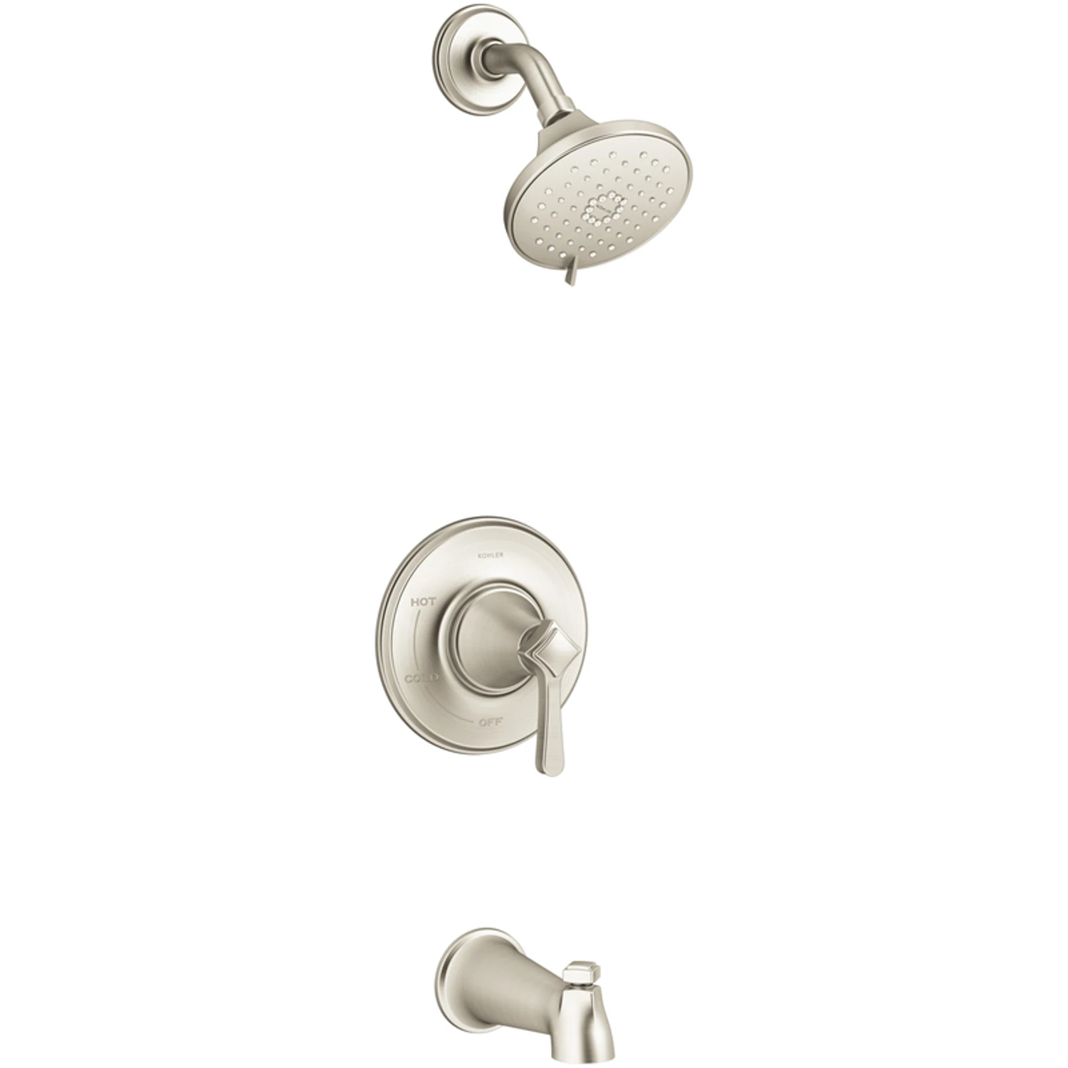 Georgeson Single Handle Bath and Shower Faucet with Showerhead in Brushed Nickel Finish