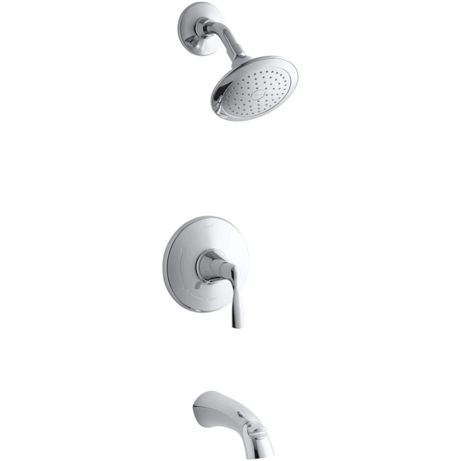 Mistos Single Lever Bath and Shower Faucet with Showerhead in Polished Chrome Finish