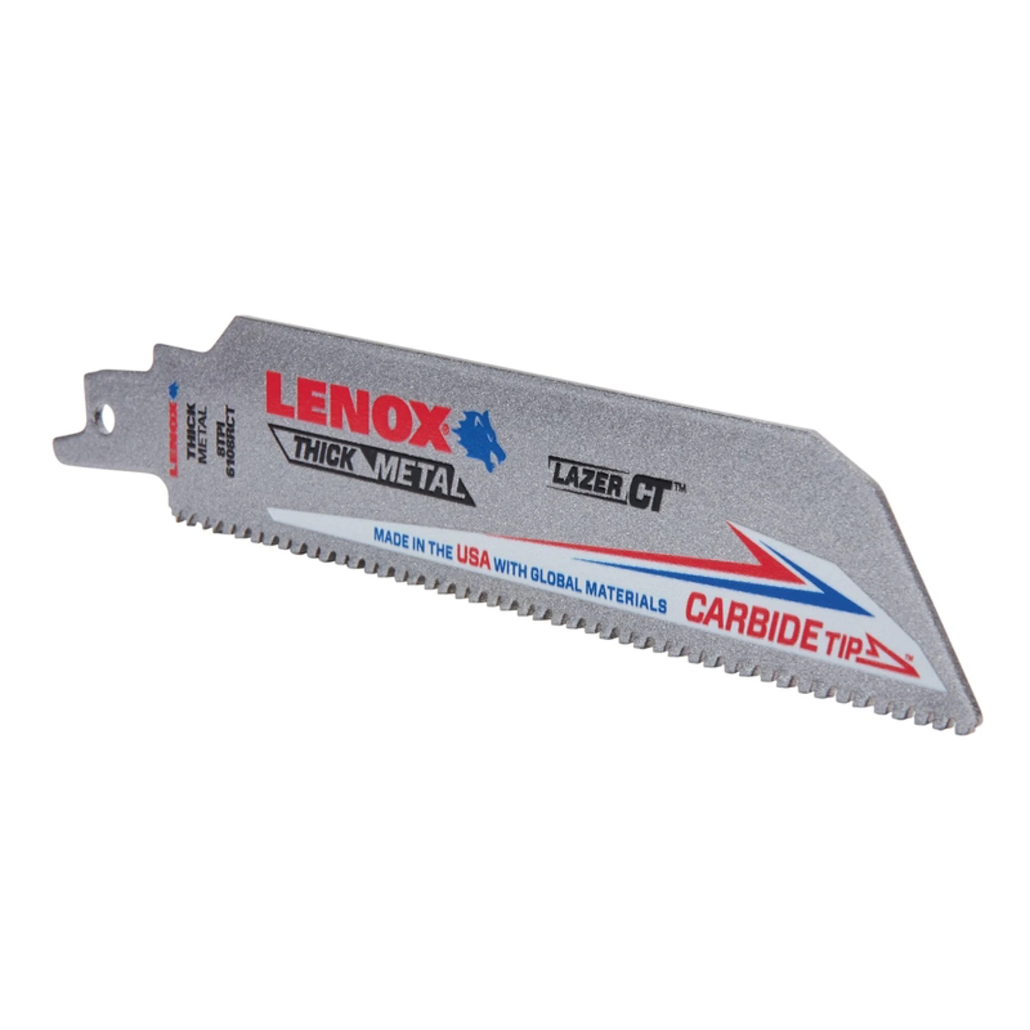 Lazer Carbide Tipped Reciprocating Saw Blade, 8 Teeth Per Inch, 6 Inch Length