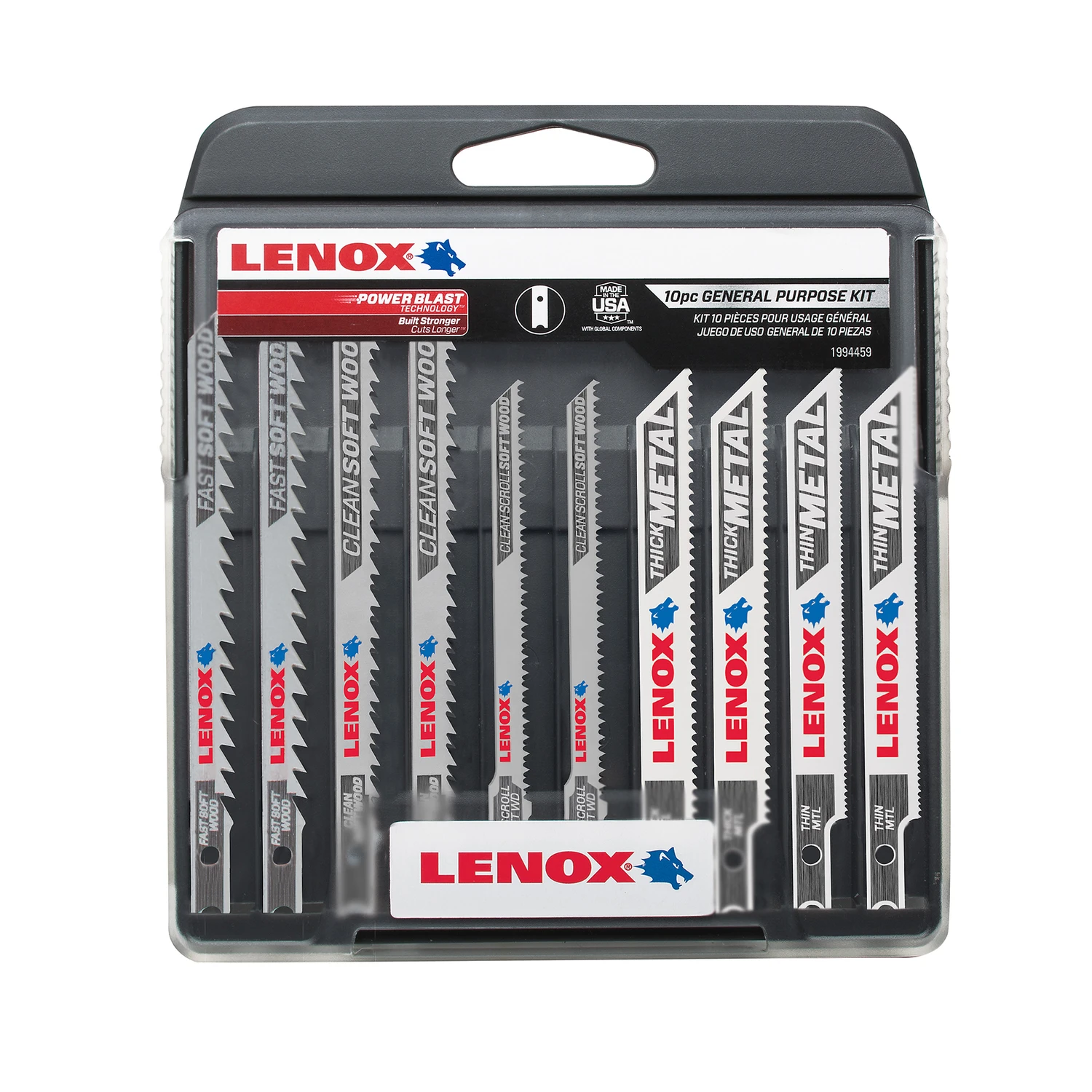 10-piece U-shank General Purpose Jig Saw Blade Set With Hard Case