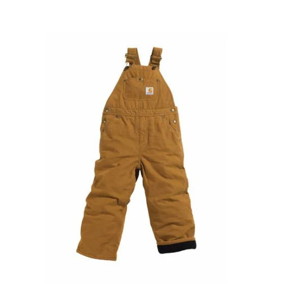 Kids' Quilt Lined Washed Duck Bib Overalls - Size 6 - Carhartt Brown