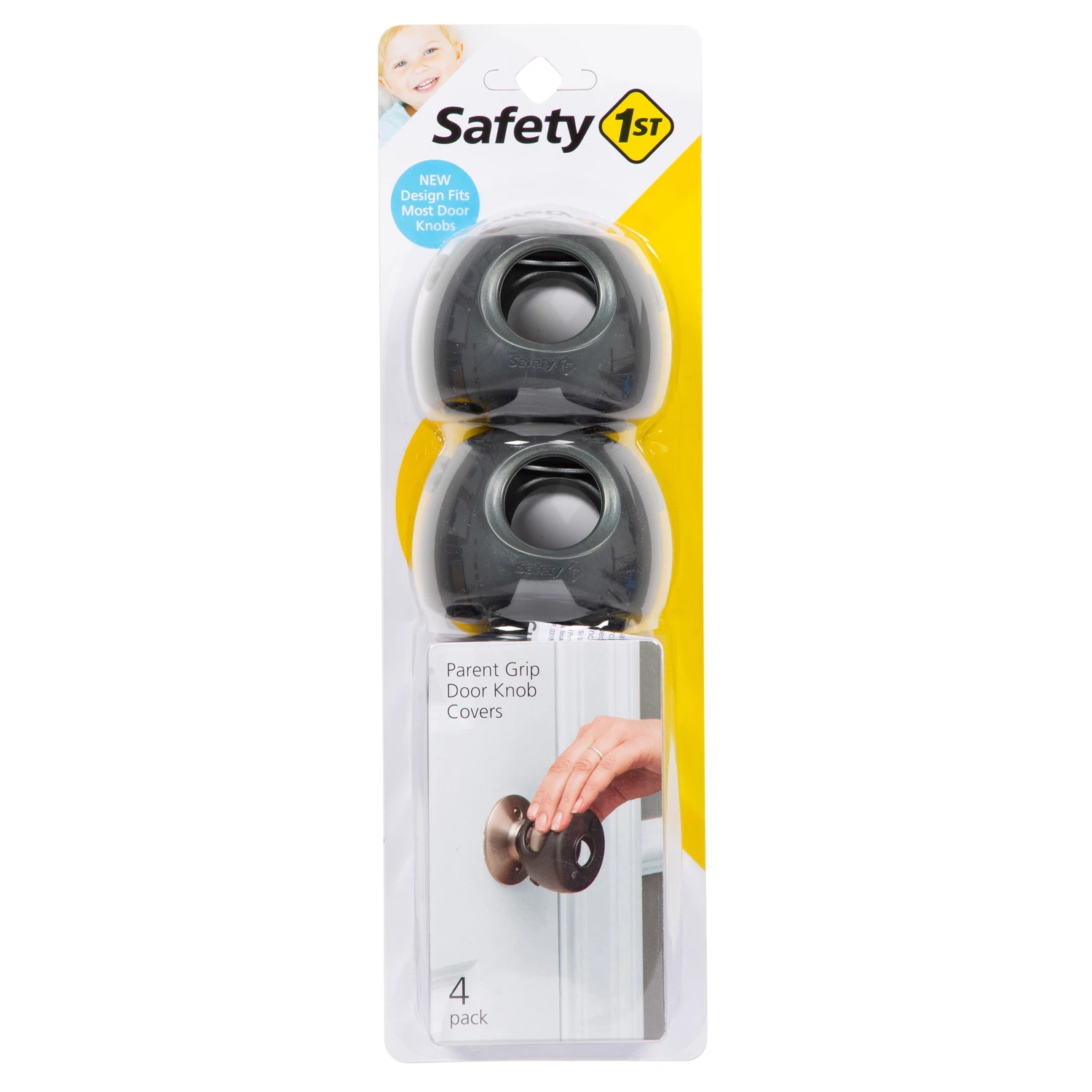 Grip N' Twist Door Knob Cover, Gray, 4-Pk.