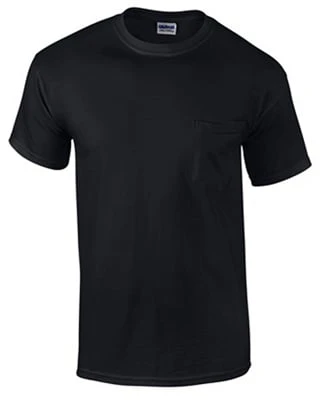 Gildan Short Sleeve Pocket T-Shirt - 17 Colors! XXL, Black