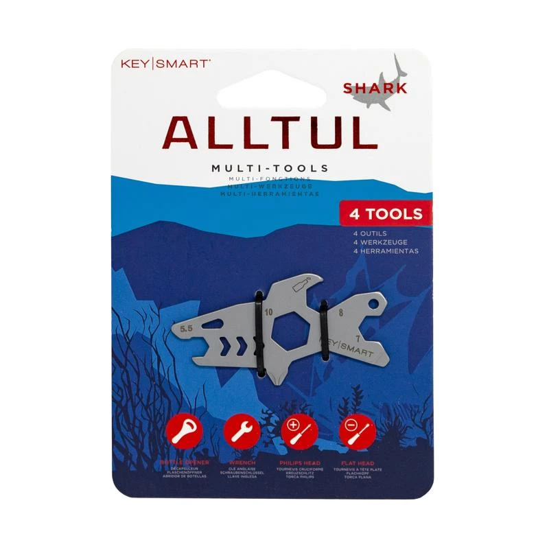 Alltul Stainless Steel Shark Multi-tool Key With 6 Functions