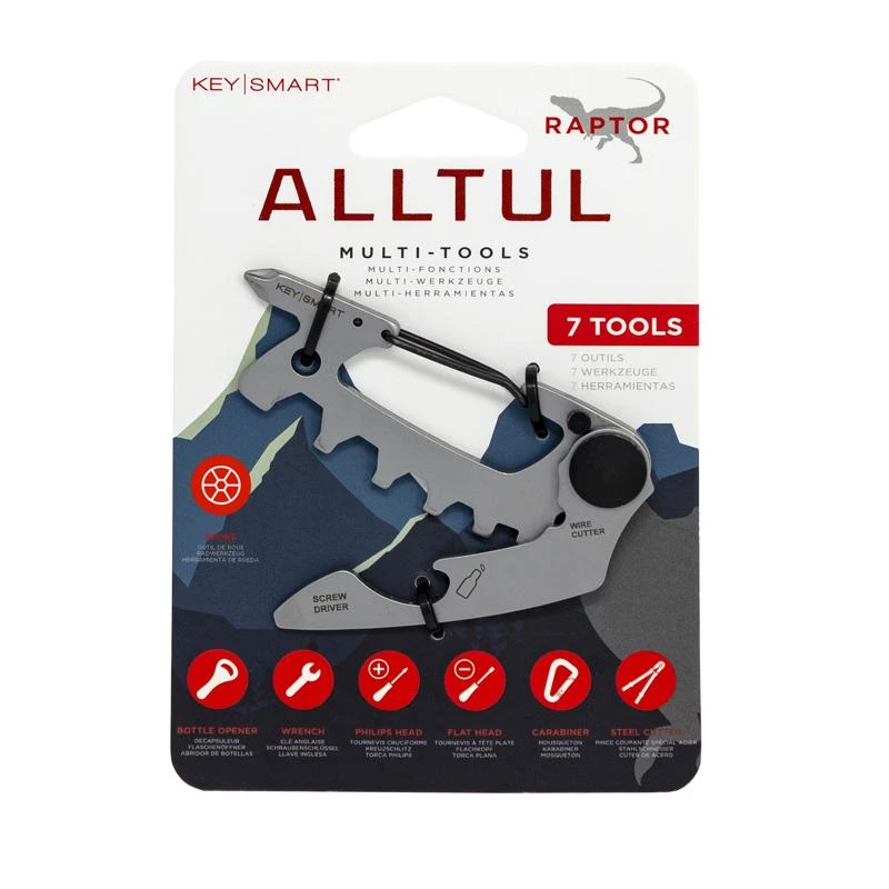 AllTul Raptor Key Multitool, Stainless Steel, Six Tools in One Compact Design