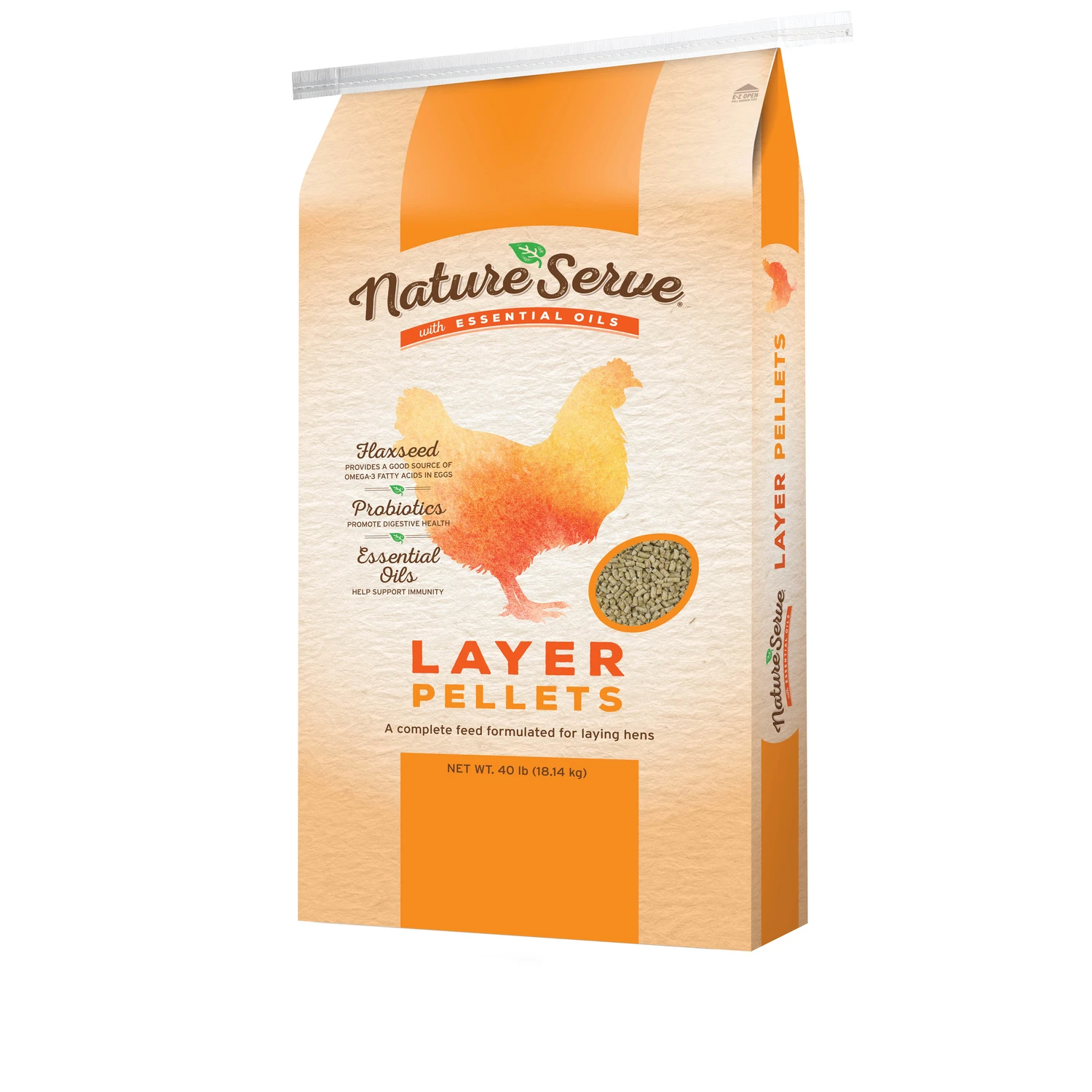 Laying Hens Feed Pellets with Essential Oils, 40 Pounds Bag