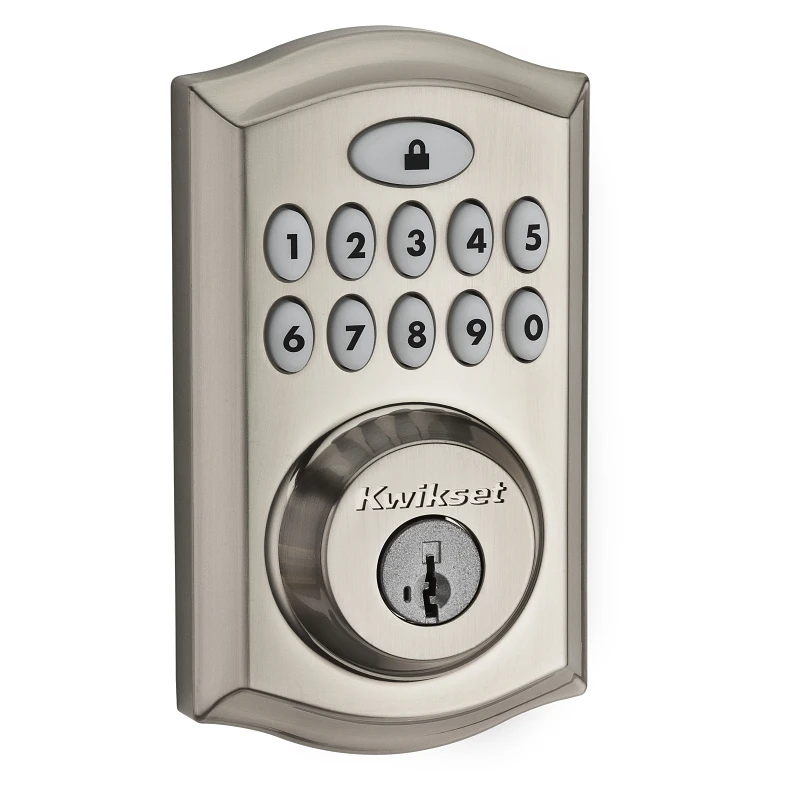 Smartkey Satin Nickel Electronic Deadbolt With 16 User Codes And Smartkey Technology
