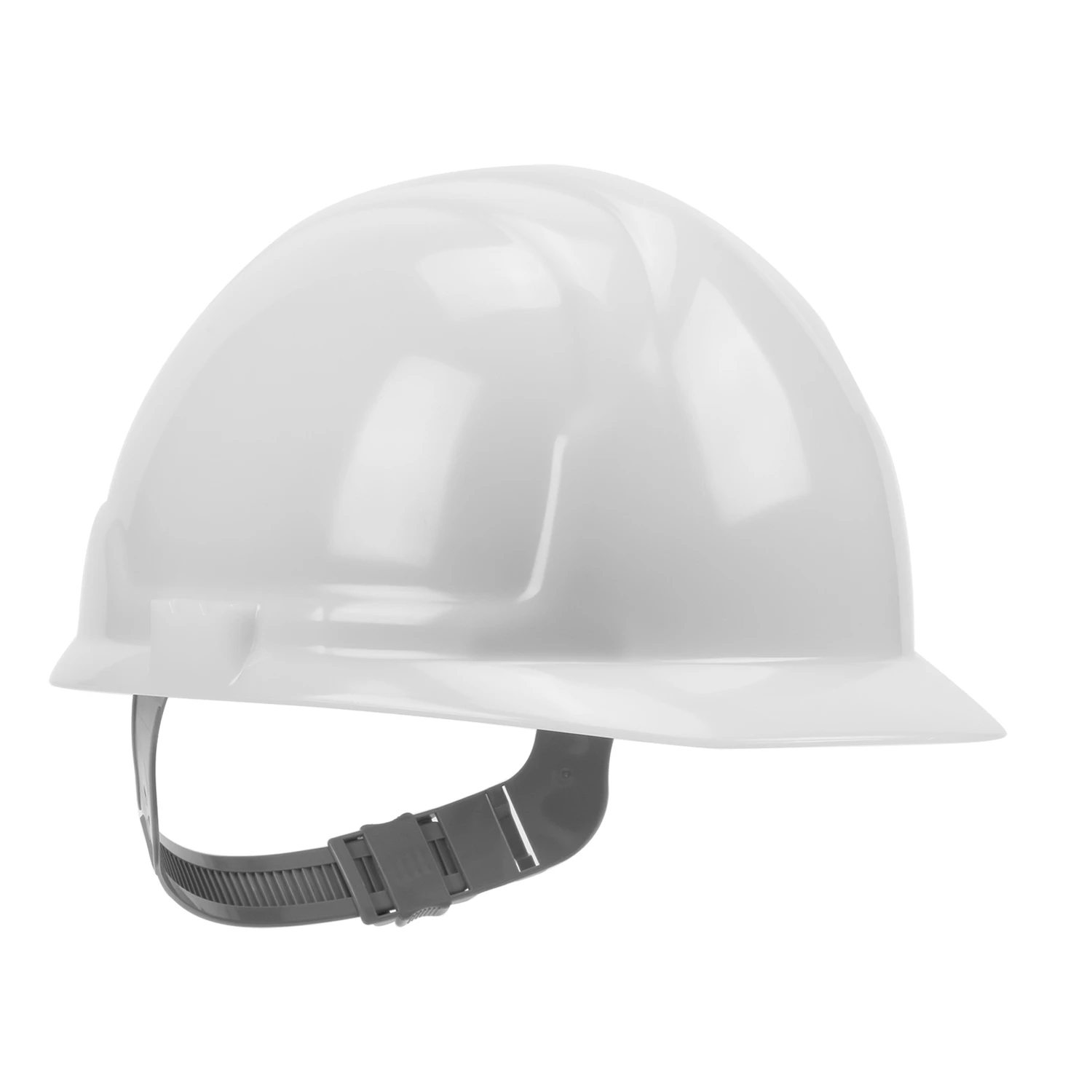 White Cap Style Non-vented Hard Hat With Pin Lock Adjustment System