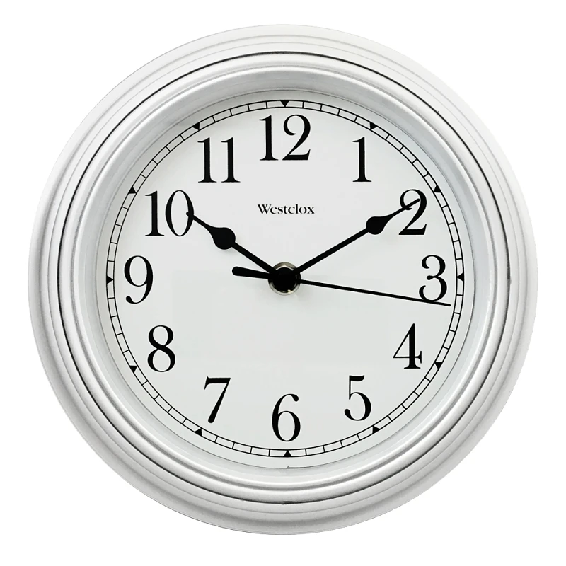 Simplicity White Wall Clock, 8.5 Inch Round Face, Easy-to-Read Design