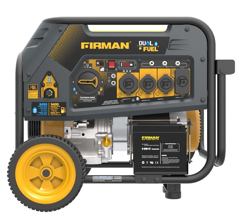 H07552 Portable Generator, 9400/7500 Watts, 50 Amps, Remote Start, Dual Fuel