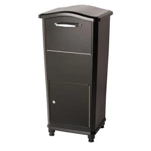 Elephantrunk Black Cast Aluminum Parcel Drop Box for Secure Package Delivery