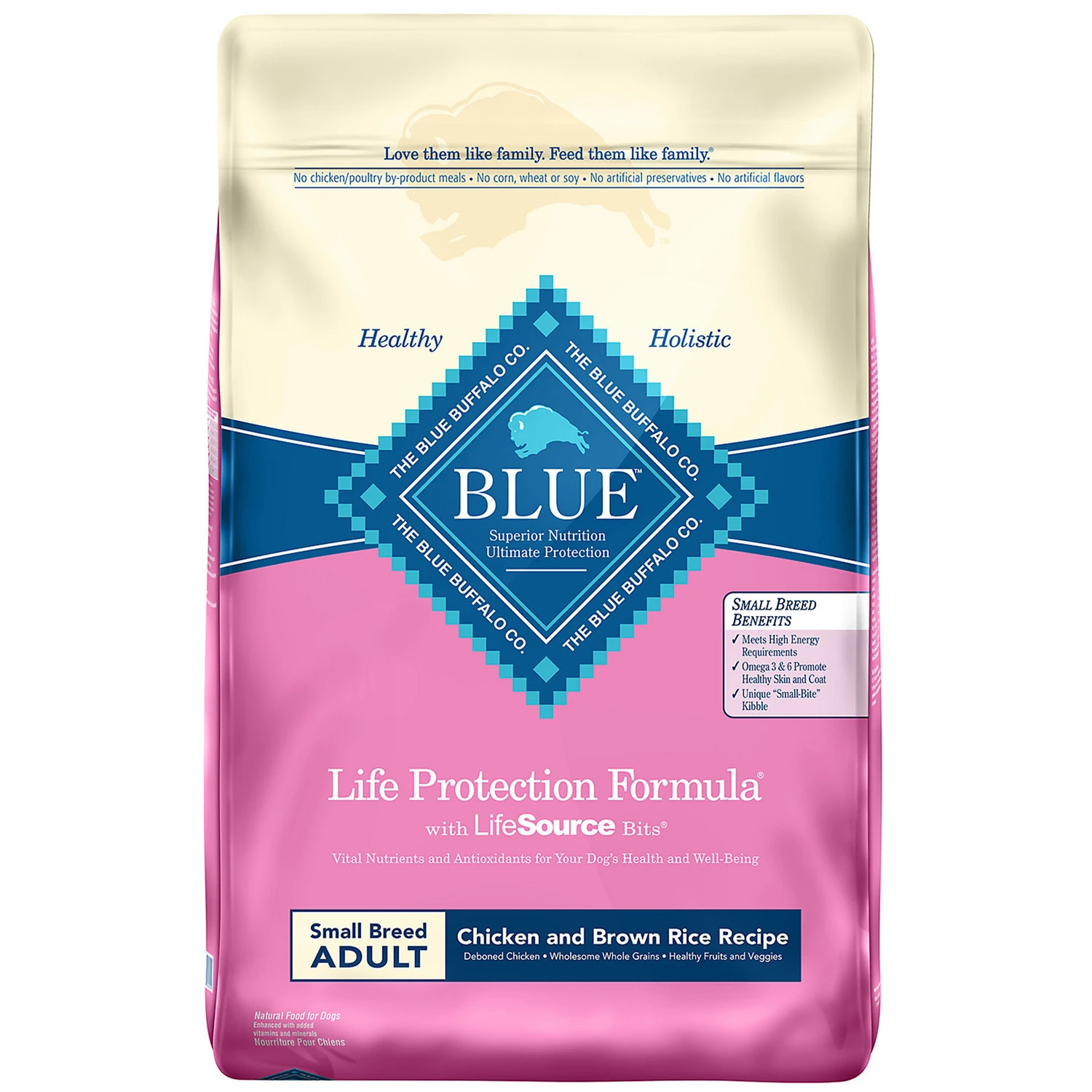 Dry Dog Food for Small Breed Dogs with Chicken and Rice, 15 Pounds